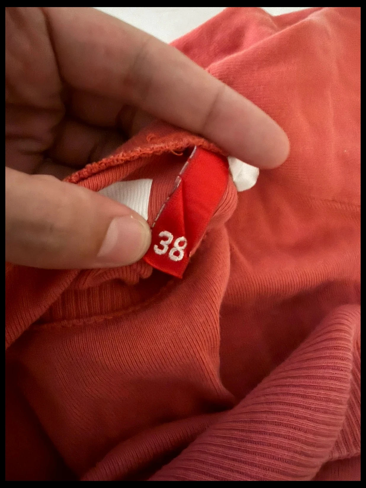 T-shirt H&M manches longues corail – Bas côtelé – Taille 38 – photo 6